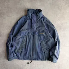 90s/Timberland/ティンバーランド/アノラックパーカー/ハーフジップ/プルオーバー/カンガルーポケット/ロゴ刺繍/フード収納/スタンドカラー/立ち襟/裾ドローコード/裏メッシュ/ネイビー/L/jmaple