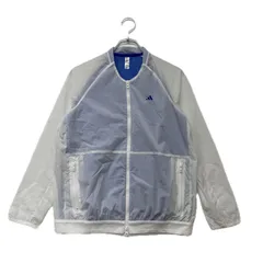 中古 レディース アディダスゴルフ adidas GOLF ブルゾン M 白×青 クルーネック フルジップ