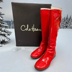 COLE HAAN AIR LUCIE TALL BOOT CHERRY RED PAT water roof レインブーツ　レディースファッション　レディースブーツ