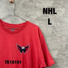 NHL ナショナルホッケーリーグ Tシャツ 半袖 レッド L メンズ 夏服 コットン クルーネック ワシントン・キャピタルズ RN54163 古着 TK10101