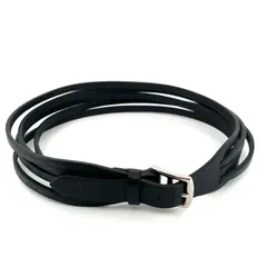 【鑑定済み】正規品 HERMES エルメス  レザー ブレスレット ブラック 5連 シルバー金具 ?R刻印