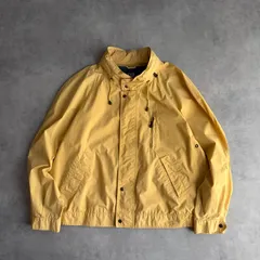 90s/OLD GAP/ギャップ/コットンジャケット/ブルゾン/フード収納/比翼フロント/ベンチレーション/イエロー/黄色/XL/jmaple