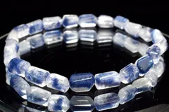【１点物】高発色◇希少形状 デュモルチェライトインクォーツ　7-9.5x5-6mm　原石ラフカット ブレスレット パワーストーン 天然石 _MC2334