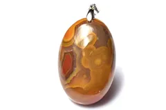 【１点物】シルバー925◇沸き立つ炎 南紅瑪瑙(ナンホーン)　34x23mm　オーバル ペンダントトップ パワーストーン 天然石 _PC7914