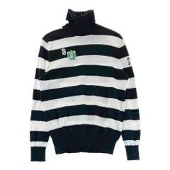 サイズ：0 PEARLY GATES パーリーゲイツ  タートルネック ニットセーター ボーダー柄 ネイビー系 [240101585236] ゴルフウェア レディース ストスト