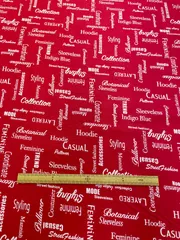 S-901 小関鈴子さん英字柄赤1m