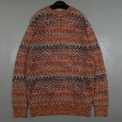 実寸 M) ミッソーニ イタリア ブランド エスニック パータン ニット クルーネック セーター レア