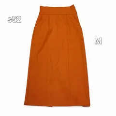 オレンジ タイトスカート ロングスカート ウエストゴム 楽ちん M