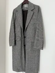 チェックロングコート