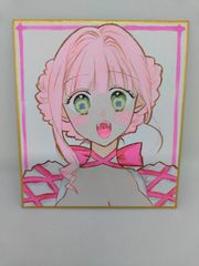 手描きイラストオリジナルイラストハートな女の子色紙原画 - メルカリ