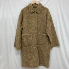 訳ありタグ付 KBF 18AW クラッシュボアリバーシブルコート オーバーサイズ エコファー フェイクスウェード ステンカラーコート ロングコート キャメル FREE