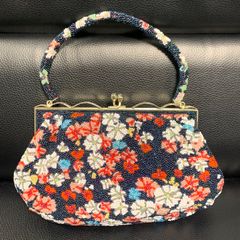 希少 総ビーズ がま口バッグ 和装 ビーズバッグ 昭和レトロ - メルカリ