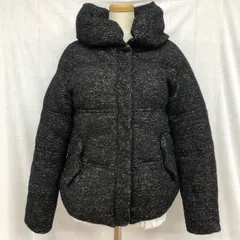 アーバンリサーチドアーズ ショールカラー ウールダウンジャケット ショート丈 Wジップ&スナップボタン コンパクトシルエット ブラック(ベージュミックス) S-M相当