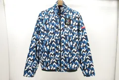 中古 メンズ ルコックスポルティフ le coq sportif ブルゾン L 青 ブルー 長袖アウター 中綿インナーベスト付き  幾何学柄