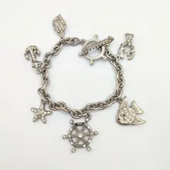 【美品】メタルチャームチェーンブレスレット　魚　トグル
