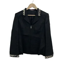 LEONARD(レオナール) ブルゾン サイズ13AR M レディース美品 - 黒×ベージュ 長袖/肩パッド/ジップアップ/春/秋