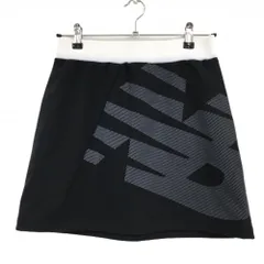【超美品】ニューバランスゴルフ スカート 黒×グレー ビッグロゴ ウエストゴム  レディース 1(M) ゴルフウェア New Balance