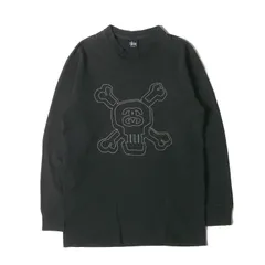 STUSSY ステューシー Tシャツ サイズ:S 90s 紺タグ スカルボーン ロングスリーブ Tシャツ ブラック 黒 トップス カットソー 長袖【メンズ】