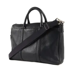 BALLY バリー 2WAY シボレザー ショルダー ブリーフケース ネイビー 紺 カバン ビジネス オフィス カジュアル【メンズ】