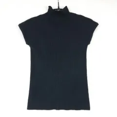 レディース ゴージ 半袖 ニット タートルネックTシャツ (XS-S)