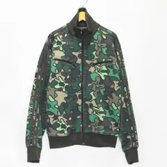 古着 adidas アディダス 万国旗タグ 80年代 ビンテージ ジャージ トラックジャケット 迷彩 総柄 カモ グリーン カーキ 緑 メンズ レディース AGC002