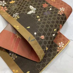 kimono+one●kimonoarisa●未使用同然●お洒落な半幅帯●せいこ花帯●リバーシブル●長尺●半幅帯半巾帯小袋帯●462㎝●