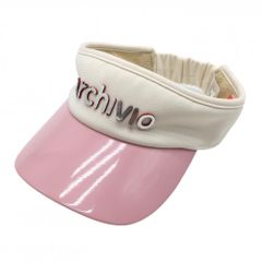 [Excellent Condition] Archivio Sun Visor, White x Pink, Enamel Brim, Logo, Women's Golf Wear