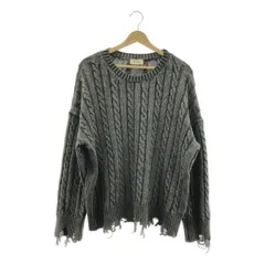 ottod'Ame / オットダム | ダメージ加工 アラン ケーブルニット セーター | 38 | チャコールグレー | レディース