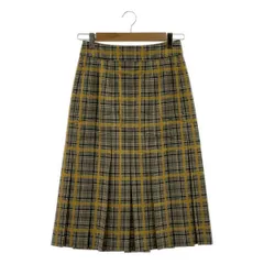 beautiful people / ビューティフルピープル | ウール チェック プリーツ スカート | 34 | イエロー/ブラック | レディース