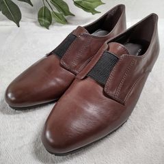 アルシュ ヌバックレザー スリッポンヒール ブロックヒールパンプス 