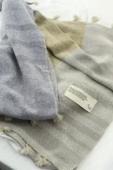 ブランドヴィンテージ マフラー オリーブ CHECK ショール ケープ Long-267C