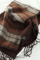 マリ・クレール マフラー 使用感 チェック ボドル 暖かい-267E