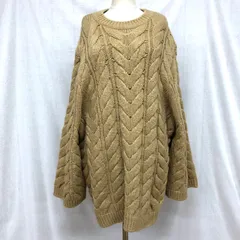 SNIDEL 24AW サンプル品 バリエニットワンピース オーバーサイズ ケーブルニットプルオーバー ボリュームニット ベージュ FREE相当