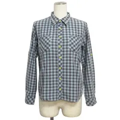 エーグル AIGLE シャツ チェック 長袖 ロールアップ S 水 グレーのサムネイル