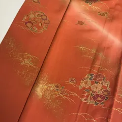 付下げ 金彩 花柄の染め 紋無し 訪問着 正絹 着物 MK-2198