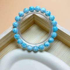 とても綺麗な青色亀甲羅模様天然ラリマーブレスレット天然石 