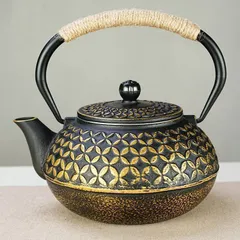 南部鉄器　鉄瓶　未使用 岩鋳（IWACHU） 鉄瓶兼用急須 5型アラレ 茶こし付き 南部鉄器 鉄瓶