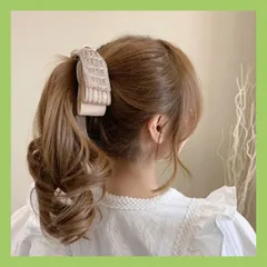 リボン バナナクリップ ヘアクリップ ポニーテール レース