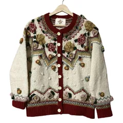 PINK HOUSE(ピンクハウス) カーディガン レディース - アイボリー×ピンク×マルチ 長袖/フラワー(花)