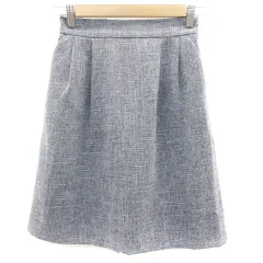 ロペピクニック ROPE Picnic フレアスカート ひざ丈 総柄 36 ネイビー 紺 /YM26