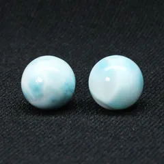 2珠セット ラリマー魅力11mm ブルー・ペクトライト【GHTU32 4g】粒売り ハンドメイド 交換用ゴム付＆巾着1枚 【愛　平和　安らぎ】 カリブ海の宝石 ご褒美 お揃い ギフト 天然石の卸　京の蔵