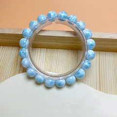 天然美品★【ドミニカ共和国産のラリマー】★パワーストーン ブレスレット 天然石 開運 金運 10-10.5mm  ZB9838