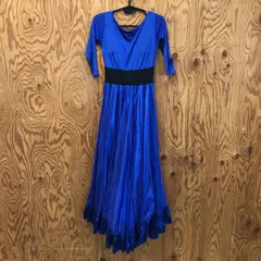 $【値下げ交渉可能】 社交ダンスドレス  パーティドレス ブルー フリル