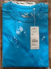 ミズノTシャツ定価6,050円胸囲93～99身長172～178ブルー青色系水色系肩幅　約57センチ 袖丈　約20センチ身幅　約55センチ着丈　約67センチのサムネイル