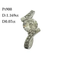 新品仕上済み Pt900 ダイヤモンド トップ D:1.169ct/0.07ct 3.69g 大粒 1ctUP ダイヤ プラチナ ♯1073012982