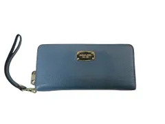 マイケルコース MICHAEL KORS 長財布 ウォレット ラウンド ジップ リストレット グレインレザー ブルー QQQ