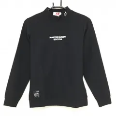 【新品】マスターバニー 長袖ハイネックシャツ 黒×白 フロントロゴ 裏起毛 レディース 1(M) ゴルフウェア MASTER BUNNY EDITION