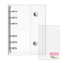 Hueapion シール帳 透明 女の子 はがせる A6サイズ 6穴 シール バインダー シール手帳 クリアバインダー シール収納 推し活グッズ 132 x 196mm 透明リフィル10枚付き 1