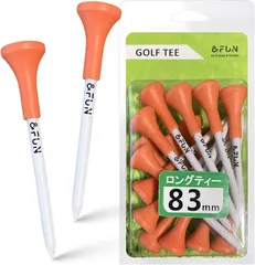 &FUN ラバーヘッドロングティー Simple 83mm 15本入中上級者 乗せやすい 折れにくい ゴルフティー (Pro オレンジ)