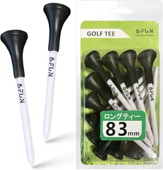 &FUN ラバーヘッドロングティー Simple 83mm 15本入中上級者 乗せやすい 折れにくい ゴルフティー (Proブラック)